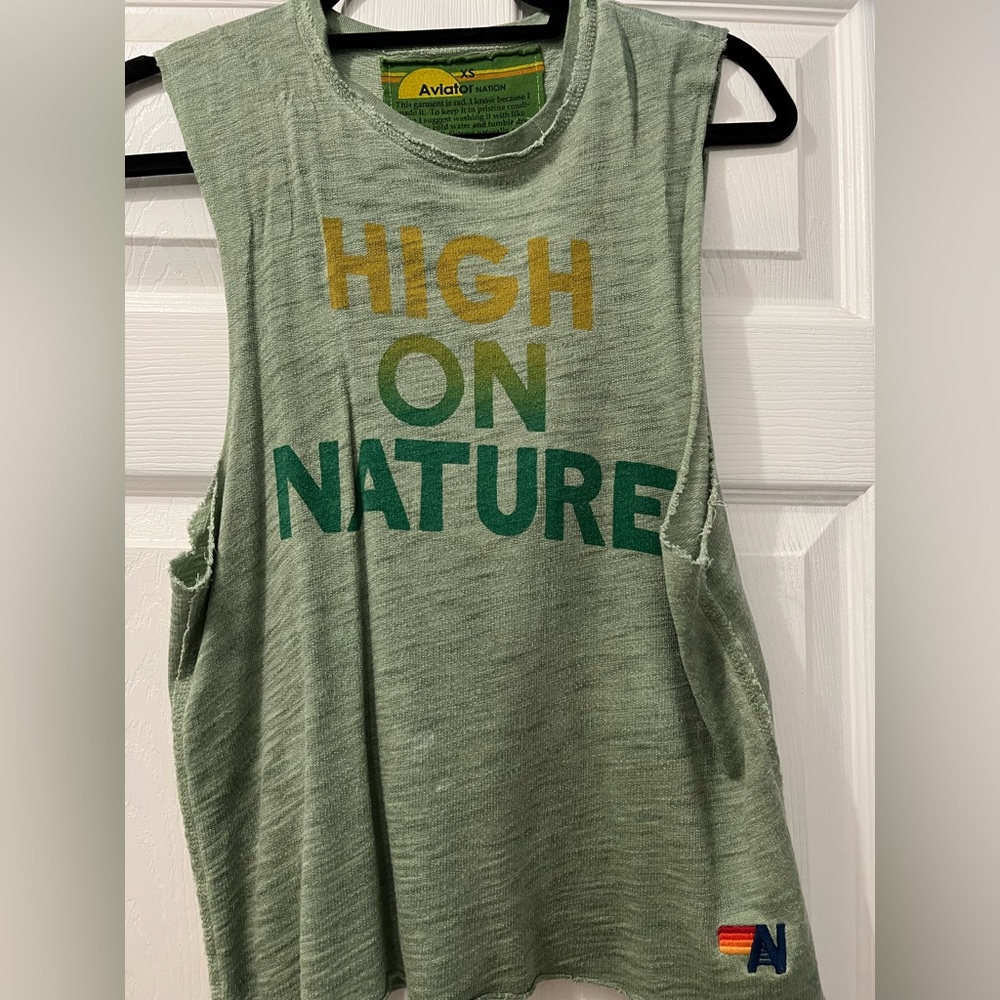 Aviator nation, high on nature, tank top size extra small